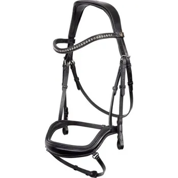 Uzdečka BR Stanley s anatomickým nánosníkem black/silver FULL