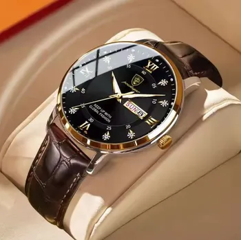 Hodinky Hodinky POEDAGAR Luxury – pánské luxusní hodinky s koženým řemínkem