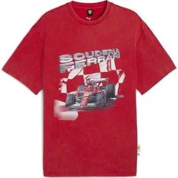 Pánské Tričko s krátkým rukávem PUMA FERRARI SPORTSWEAR GRAPHIC TEE II 63299702 – Červená XL