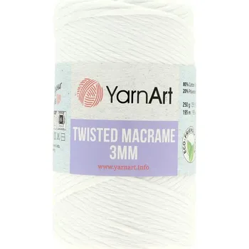 Příze YarnArt Macrame Twisted 250g 3mm 751 bílá