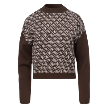 Dámský svetr Dámský Svetr GUESS LS MN AUBREY 4G SWTR W5BR23Z3JD2-FNHT – Hnědá XS