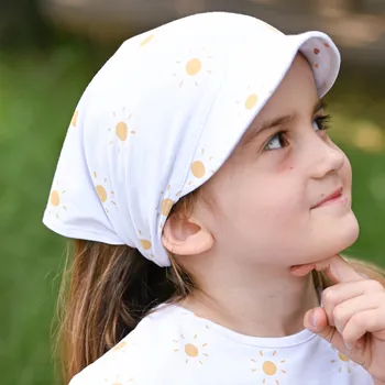 Šátek bílý bavlněný šátek s potiskem sluníček