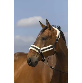 Ohlávka EQUITHEME Nylon Mouton black/white FULL