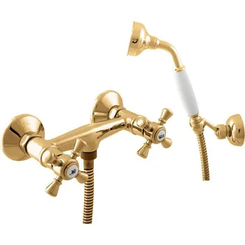 Sprchový set MORAVA RETRO - Sprchový set s baterií, Zlatá lesklá MK380.5/2Z, RAV Slezák