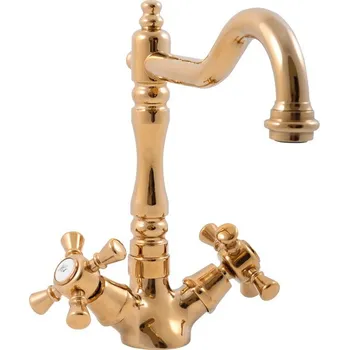 Vodovodní baterie MORAVA RETRO - Dřezová baterie, Zlatá lesklá MK320.5/8Z, RAV Slezák