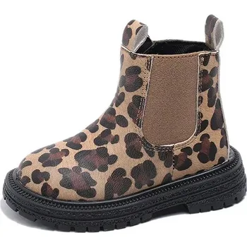 Chlapecká zimní obuv Dětské kotníkové boty s leopardím vzorem a zipem Velikost: 23, Barva (Varianta): Hnědá