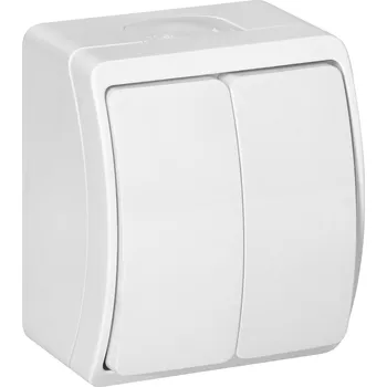 vypínač a zásuvka ORNO Venkovní dvojitý spínač IP44 bílý