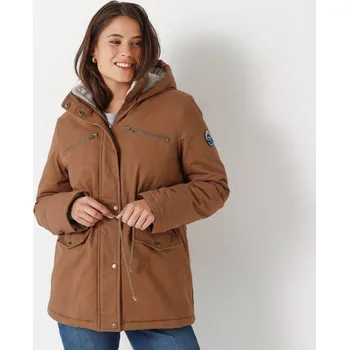 Dámská parka Nepromokavá parka s fleecovou podšívkou oříšková 50