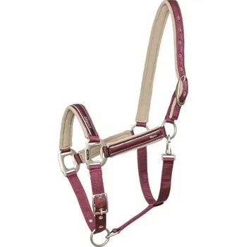 Ohlávka LAMI-CELL Elegance burgundy/champagne PONY