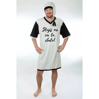Žertovný předmět Stojíš mi za to - Vtipná pánská noční košile Gentleman - XL šedá