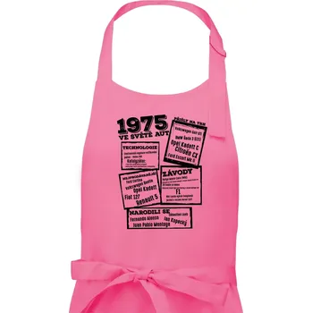 Kuchyňská zástěra V kostce pro fanouška automobilismu 1975 - Pánská zástěra na vaření - Univerzální velikost ( Růžová )