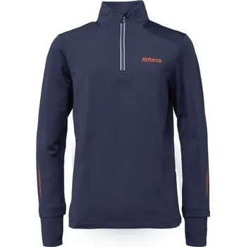 Chlapecká mikina Dětská běžecká mikina Fitforce TOSCHA 116/122 Tmavě modrá, Oranžová