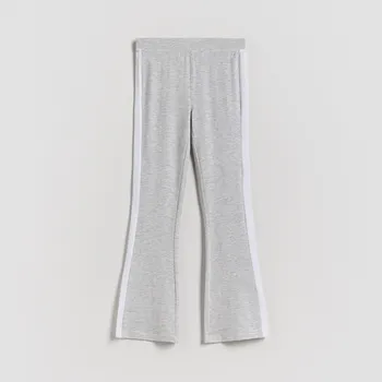 Dívčí kalhoty Reserved - Bavlněné zvonové kalhoty - světle šedá - 940FF-09M - 940FF-09M-116