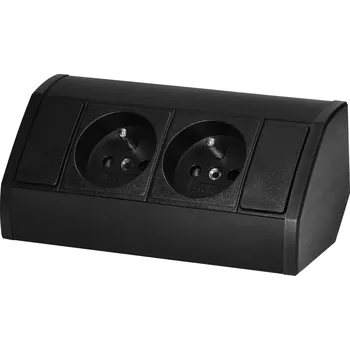 Elektrická zásuvka Dvojitá nábytková zásuvka černá 2x2P+E