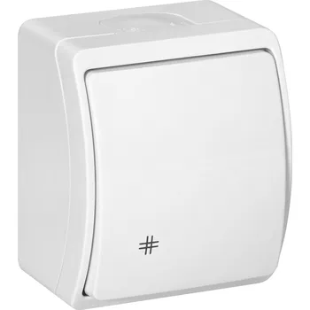 vypínač a zásuvka ORNO Voděodolný čtyřcestný spínač IP44 bílý