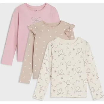 Dívčí oblečení Sinsay - Tričko s&nbsp;dlouhými rukávy 3 pack - vícebarevná - 818DN-MLC - 818DN-MLC-104