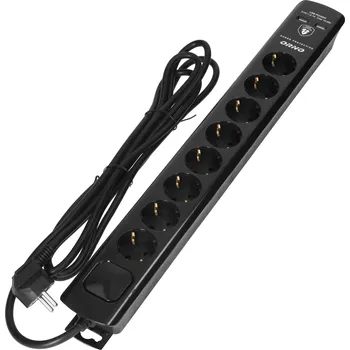 Přepěťová ochrana Napájecí lišta 8x, přepěťová ochrana, USB, 3m