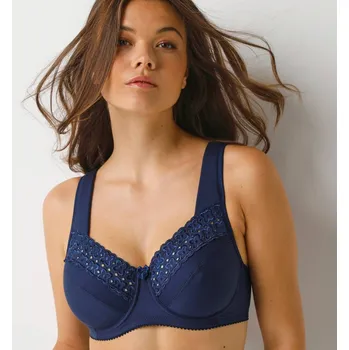 Podprsenka Podprsenka z bavlny a anglické krajky Miss Mary®, s kosticemi nám.modrá 85C