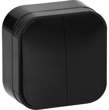 vypínač Černý povrchový spínač IP20, 10ks