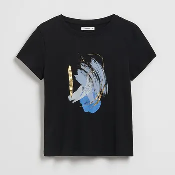 Dámské tričko Reserved - Tričko s potiskem - černý - 480GA-99X - 480GA-99X-L