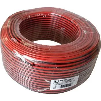 Síťový kabel Dvojlinka 2x1mm2 CCA, 17AWG červeno-černá, balení 100m