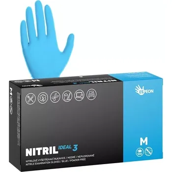 Pracovní rukavice ESPEON NITRIL IDEAL3 modré NEPUDR. 3,7 -100ks - v. L