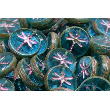 Korálek Ploškované korálky vážka 17 mm č. 43