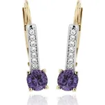 Zlatnictví U Kostela Zlaté náušnice s fialovým kamenem 2278fž 1211098634