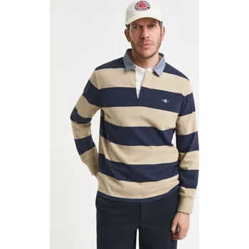 Pánská košile POLOKOŠILE GANT REG CHAMBRAY STRIPE HEAVY RUGGER WOODY BEIGE