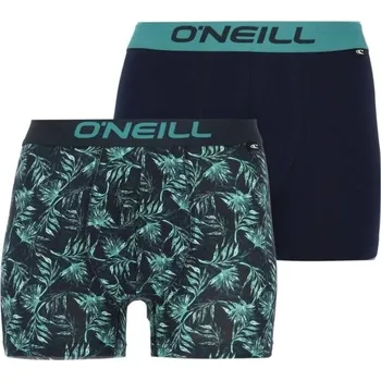 Boxerky Pánské boxerky O'Neill SHIMMERING LEAFS 2PACK M Černá, Tyrkysová
