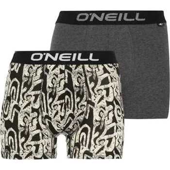 Boxerky Pánské boxerky O'Neill GRAFITTI ART 2PACK XXL Béžová, Tmavě šedá, Černá