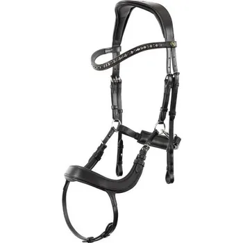 Uzdečka BR Mirfield s anatomickým nánosníkem black/silver FULL