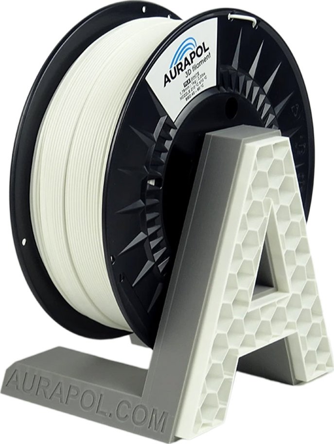 AURAPOL PLA 3D Filament Bílá 1 kg 1,75 mm