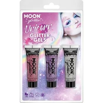 Karnevalový doplněk Sada barevných třpytek na obličej a tělo