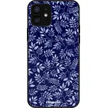 Lesklé pouzdro iSaprio pro Apple iPhone 12 - Blue Leaves 05 - VÝPRODEJ (Lesklé pouzdro, kryt, obal iSaprio Exclusive na mobil Apple iPhone 12 s motivem Blue Leaves 05 - elegantní skleněný vzhled, skvělá ochrana mobilu a luxusní styl, vyrobeno v Česku)