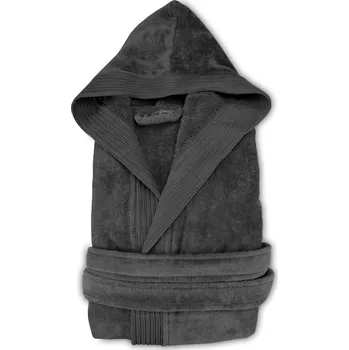 Pánské oblečení Župan s kapucí Velour Bathrobe anthracite L/XL