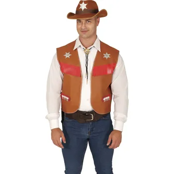 Karnevalový kostým Hnědá kovbojská vesta