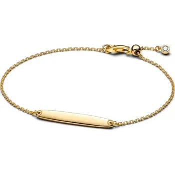 Náramek Zlacený řetízkový náramek PANDORA Podlouhlá deštička ke gravírování 16 564010C01-16