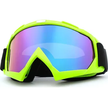 Auto-moto TXR MX okuliare Core zelené s irídiovým plexi (ultraľahký rám; dvojitý elastický popruh; odolné plexi; efektívna ventilácia)