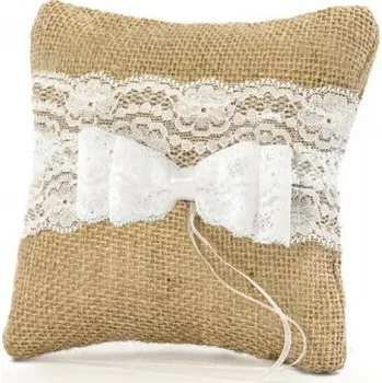 Svatební dekorace Polštářek na prstýnky - přírodní