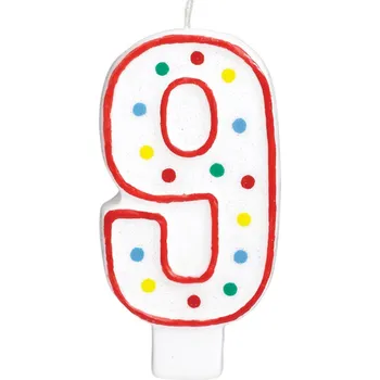 Svíčka Svíčka s číslem červená - 9