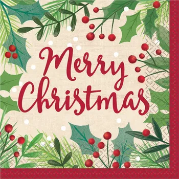 Vánoce Ubrousky - vánoční s nápisem "Merry Christmas"