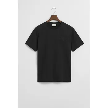 Pánské tričko TRIČKO GANT REG TONAL SHIELD SS T-SHIRT BLACK
