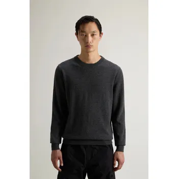 Pánský svetr SVETR WOOLRICH CASHMERE CREWNECK CHARCOAL MELANGE