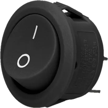 vypínač Kulatý kolébkový spínač černý na panel