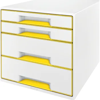 Zásuvkový kontejner LEITZ Zásuvkový box WOW CUBE, 4 zásuvky, bílá/žlutá