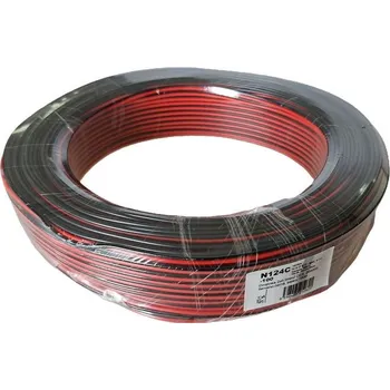 Síťový kabel Dvojlinka 2x0,5mm2 CCA, 20AWG červeno-černá, balení 100m