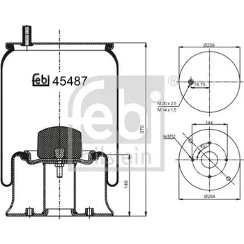 Mech, pneumatické odpružení FEBI BILSTEIN 45487