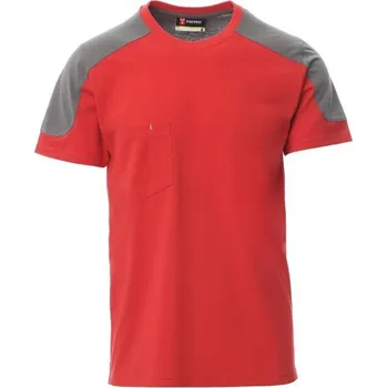 Pánské tričko Payperwear Reprezentativní dvoubarevné triko Corporate s kapsičkou na prsu Barva: červená - šedá, Velikost: 4XL