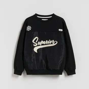 Dětská móda Reserved - Mikina s&nbsp;aplikací - černý - 927FJ-99X - 927FJ-99X-U12